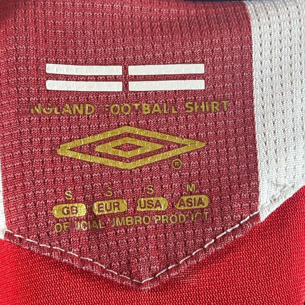 England 2006-2008 Away Football T Shirt Small Red Umbro #8 Frank Lampard - Picture 5 of 15